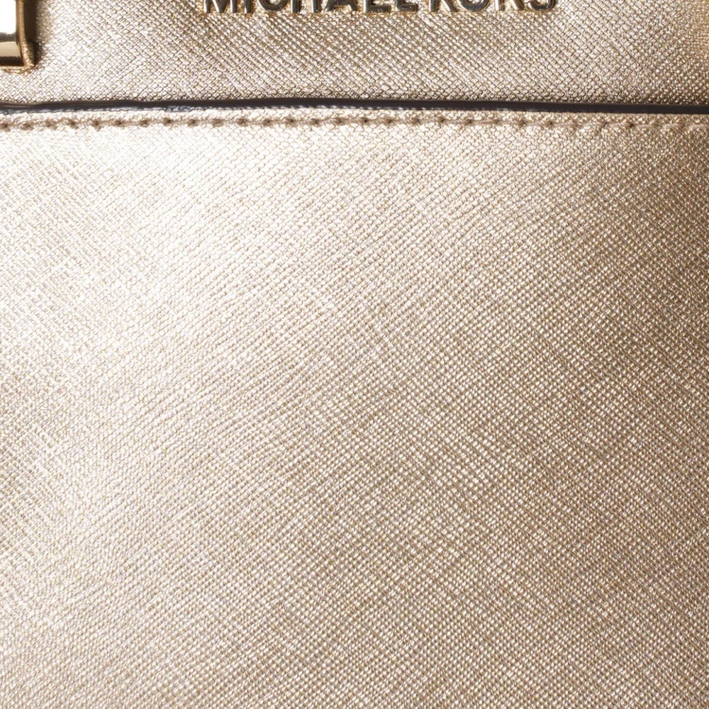 Michael Kors Emmy Gold Satchel with Dome Shape and Structured Design - Picture 4 of 8